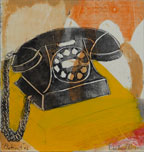 Extinct #1 | 14" x 14" x 1 1/2" Oil on paper on board