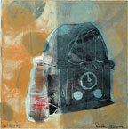 Extinct #3 | 14" x 14" x 1 1/2" Oil on paper on board