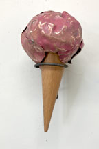 Ice Cream Cone 5 | 15" x 15" x 7" Wood and forged copper