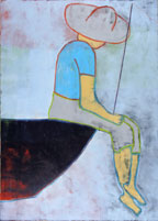 Fishin' | 42" x 30" x 1 1/2" Oil on paper on board