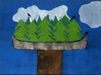 I can, canoe? | 22" x 30" x 1 1/2" Oil on paper on board