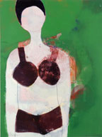 Swimmer | 24" x 18" x 1 1/2" Oil on paper on board
