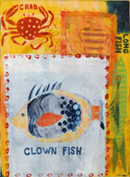 Fish medley | 24" x 18" x 1 1/2" Oil on paper on board