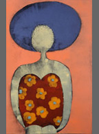Beach babe | 30" x 19" x 1 1/2" Oil on paper on board